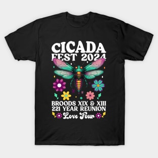 Cicada Fest 2024 Broods XIX & XIII Entomology Cicada Lover T-Shirt